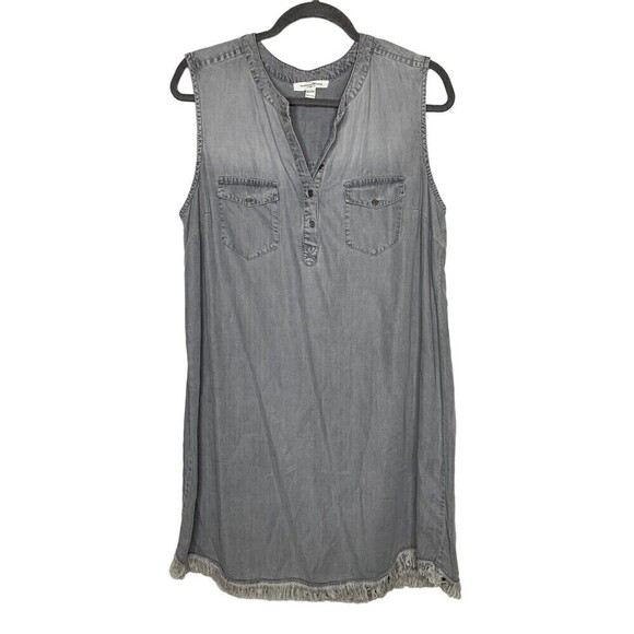 beachlunchlounge Dresses & Skirts - Beach Lunch Lounge Dress Womens Grey Chambray Sleeveless V-Neck Pullover Sz XL